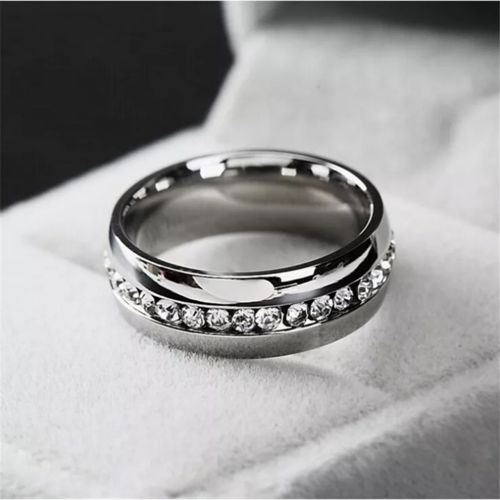 CZ Stainless Steel & Men/Women Titanium Ring - Picture 3 of 5